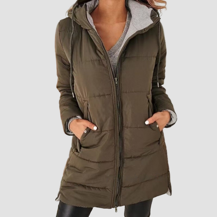 Women Hooded Puffer Jacket Insulated Cold Weather Coat