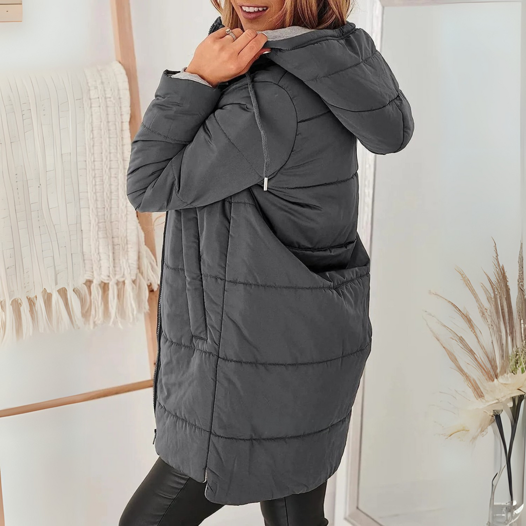 Women Hooded Puffer Jacket Insulated Cold Weather Coat
