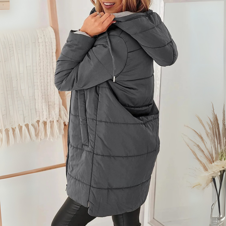 Women Hooded Puffer Jacket Insulated Cold Weather Coat