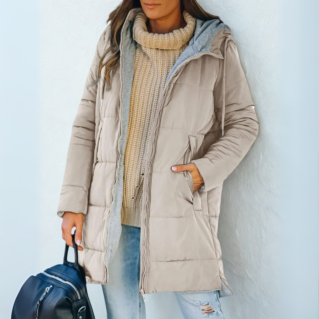 Women Hooded Puffer Jacket Insulated Cold Weather Coat