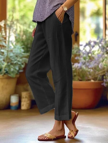 Womens Tapered Cropped Cuffed Pants Smart Casual