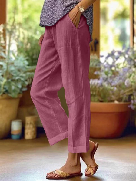 Womens Tapered Cropped Cuffed Pants Smart Casual