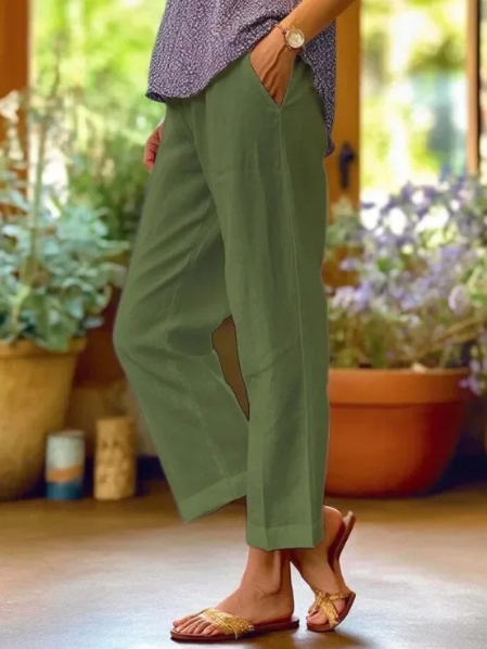Womens Tapered Cropped Cuffed Pants Smart Casual