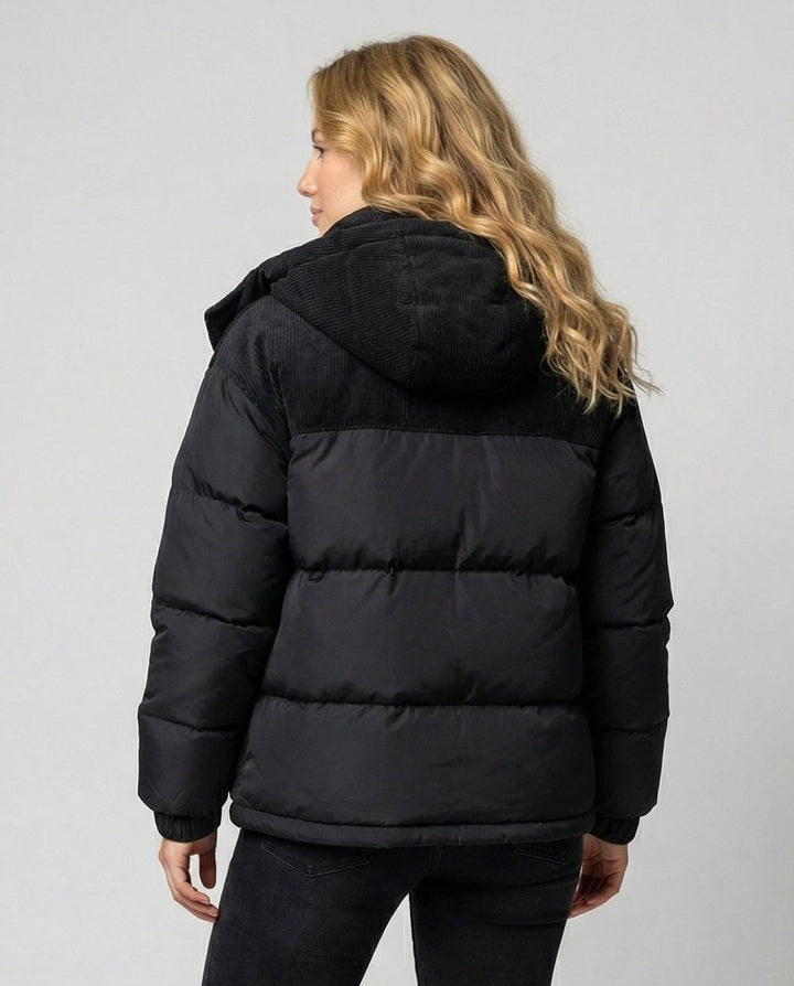 Womens Quilted Hooded Puffer Jacket Padded Winter Coat