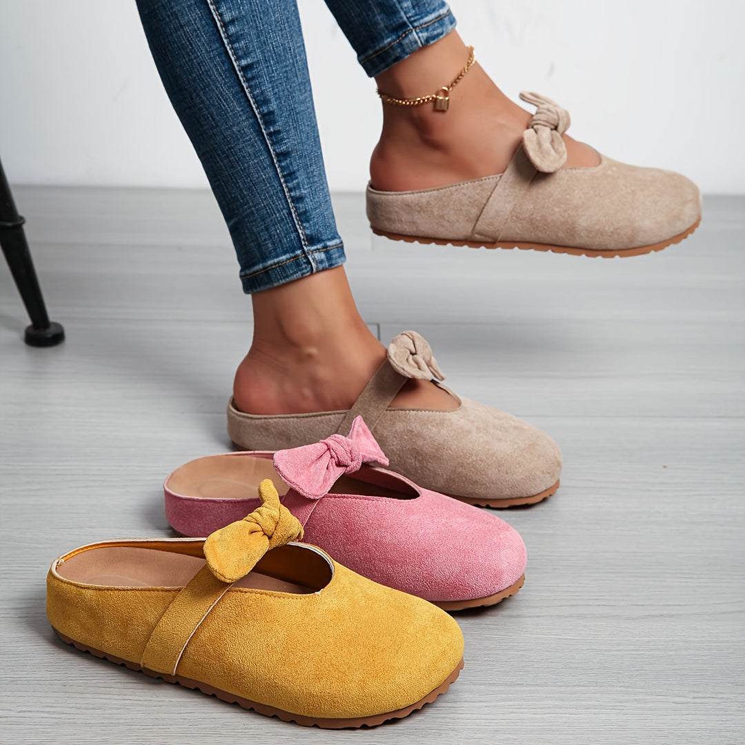 Strappy Mule Flats Structured Slip On Shoes Women