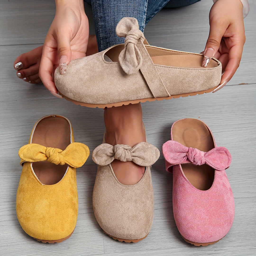 Strappy Mule Flats Structured Slip On Shoes Women