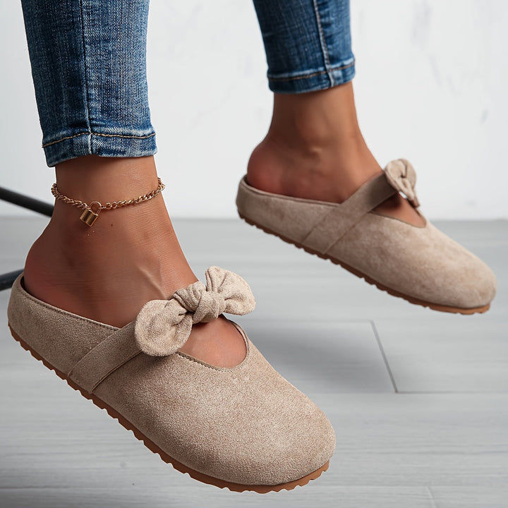 Strappy Mule Flats Structured Slip On Shoes Women