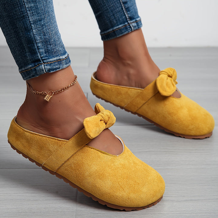 Strappy Mule Flats Structured Slip On Shoes Women