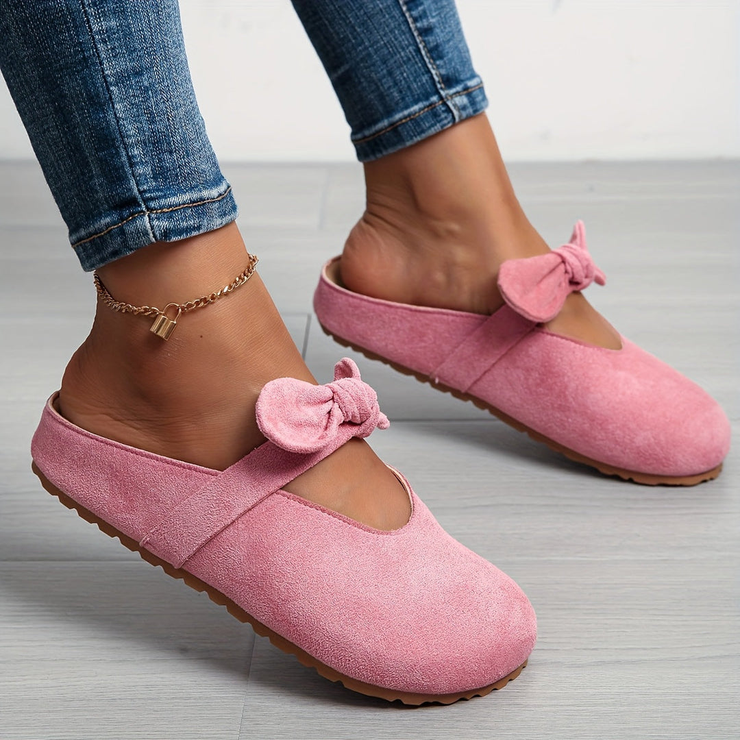 Strappy Mule Flats Structured Slip On Shoes Women