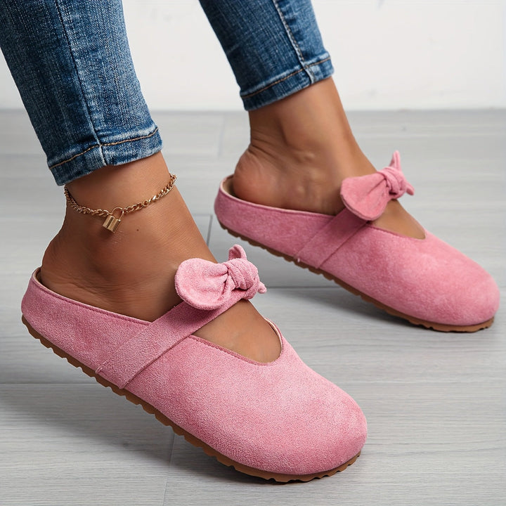 Strappy Mule Flats Structured Slip On Shoes Women