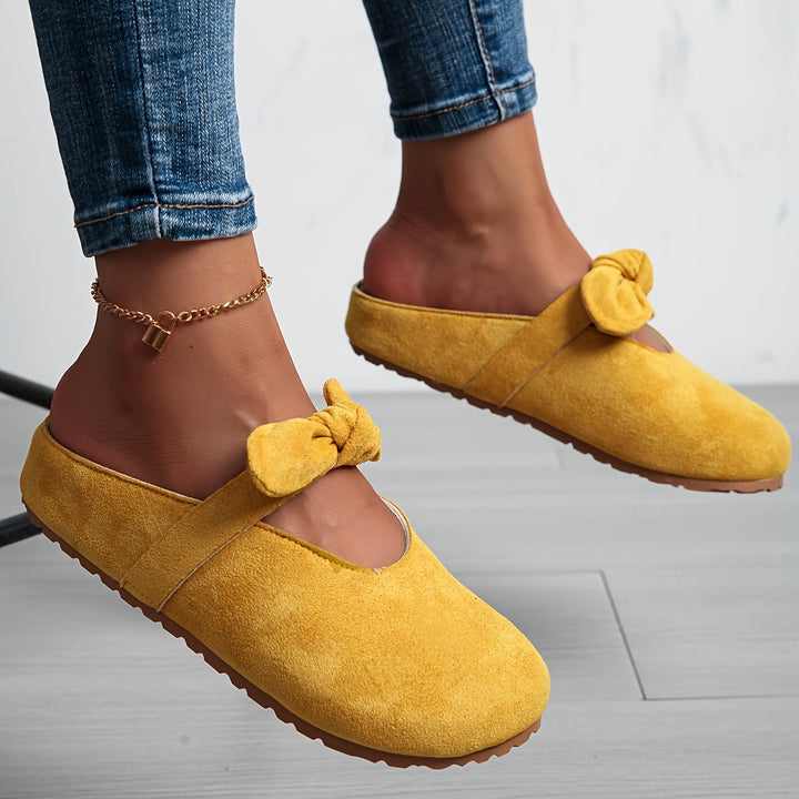 Strappy Mule Flats Structured Slip On Shoes Women