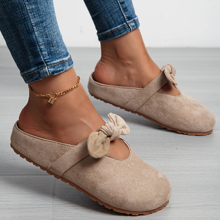 Strappy Mule Flats Structured Slip On Shoes Women