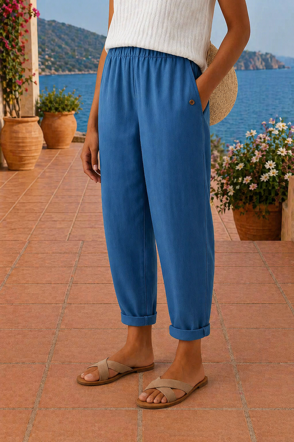 Wide Leg Pants Flowy Relaxed Fit Women