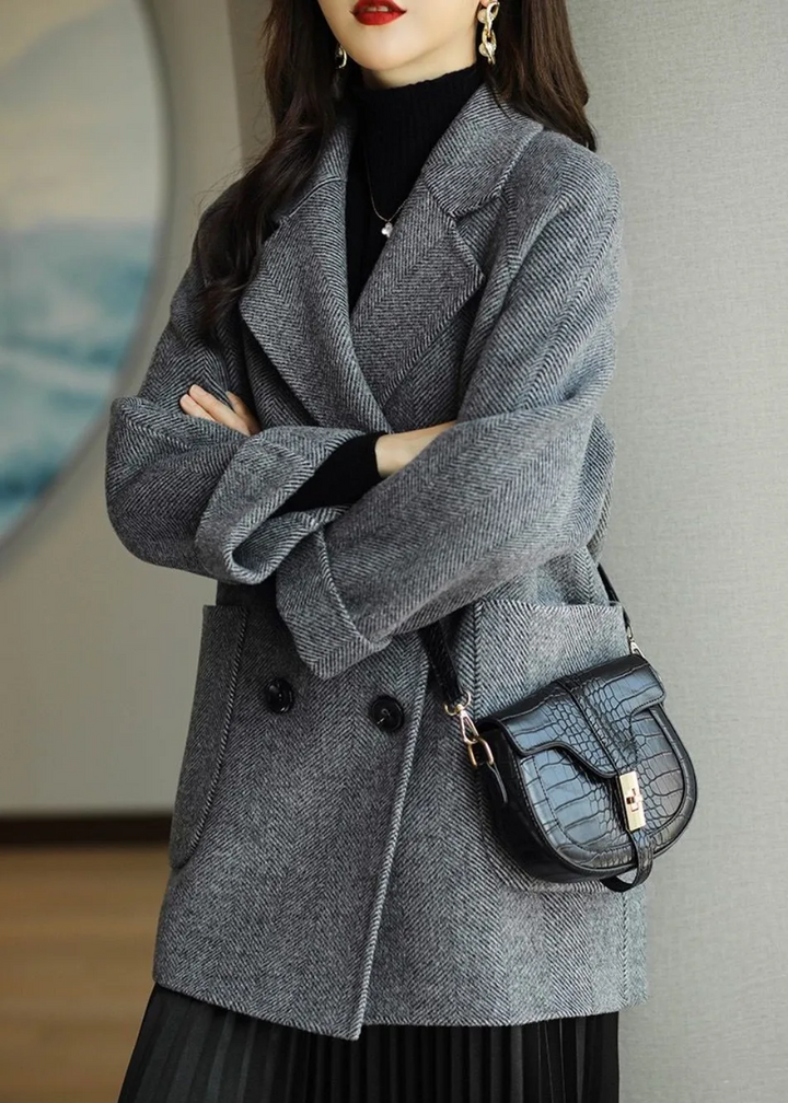 Longline Double Breasted Tailored Wool Coat Women
