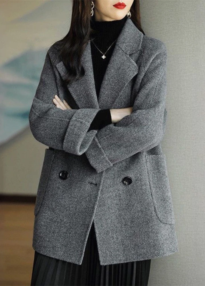 Longline Double Breasted Tailored Wool Coat Women