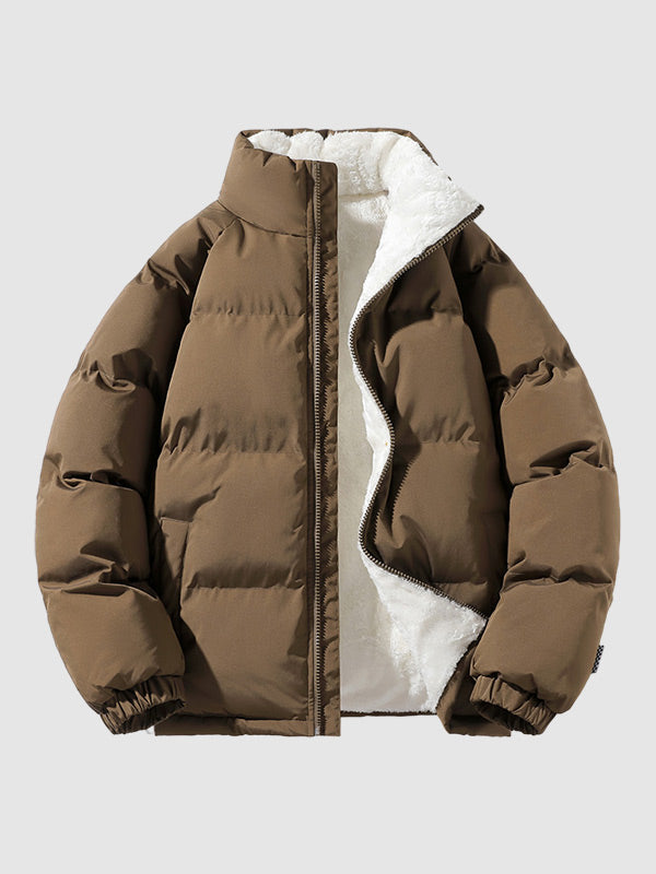 Quilted Puffer Jacket Women Zip Up Insulated