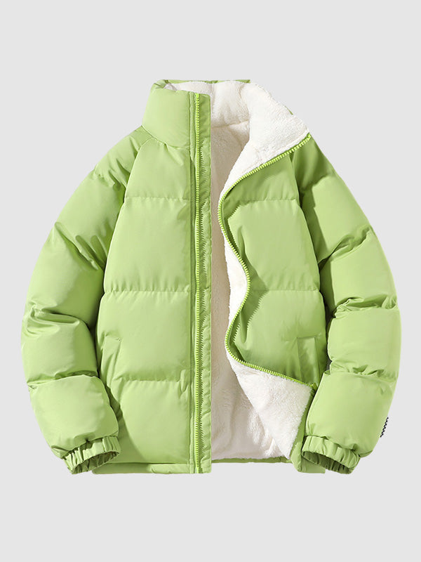 Quilted Puffer Jacket Women Zip Up Insulated